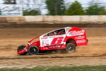 Eibach dirt modified race car on a dirt oval