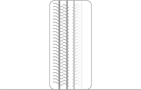 Tire with inner edge wear from improper alignment