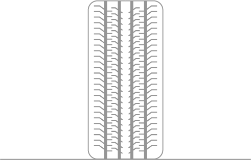 Tire with even wear from proper alignment